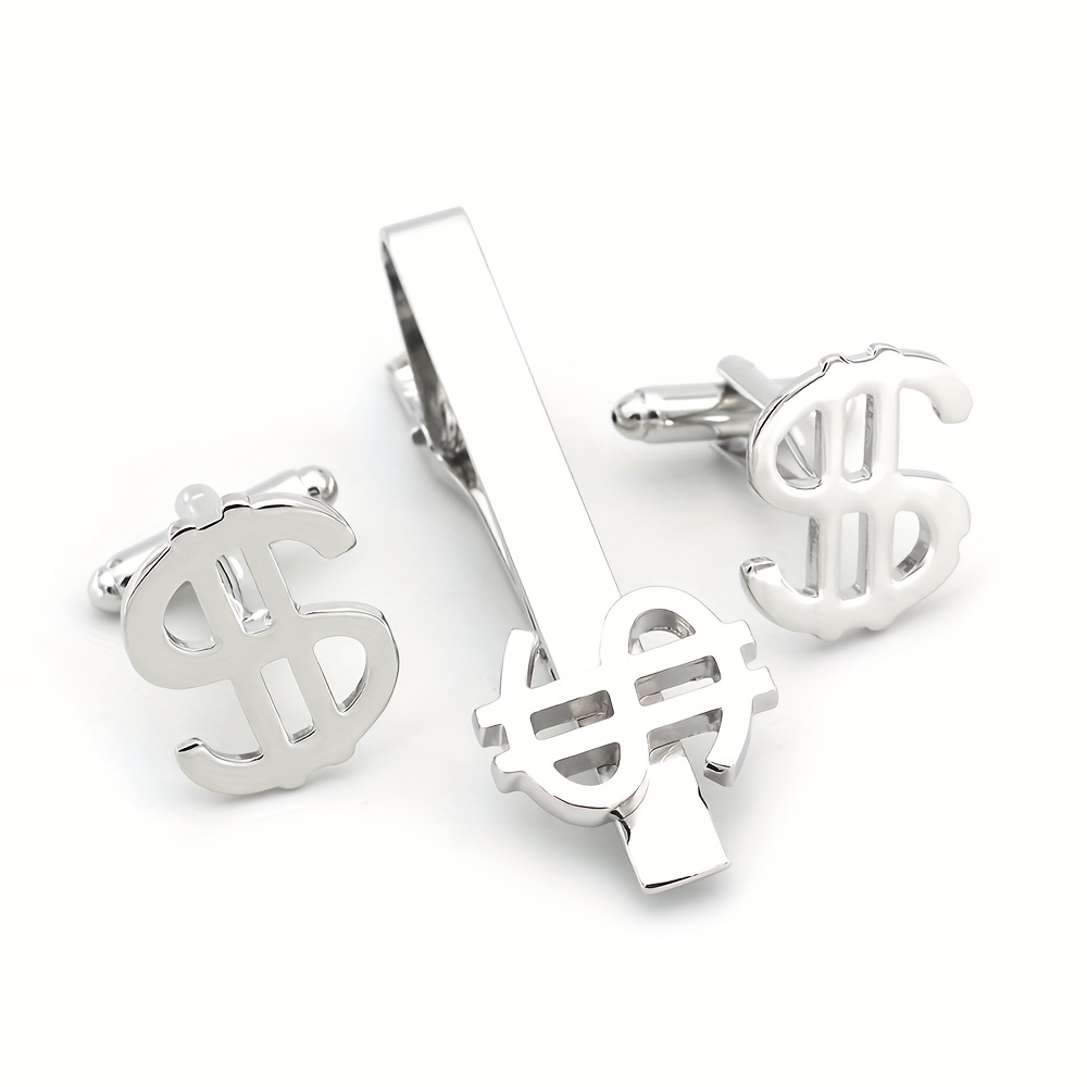 Men's Detailed Cuff Links Electroplate Silver