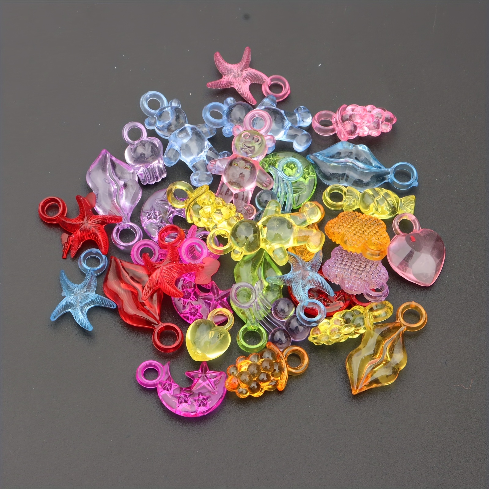 Colorful Mixed Color Fruit Animal Pendant Transparent Acrylic