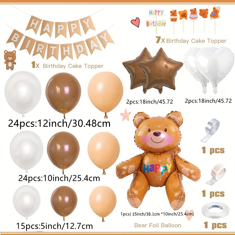 Decoraciones de oso para Baby Shower para niño, kit de guirnalda