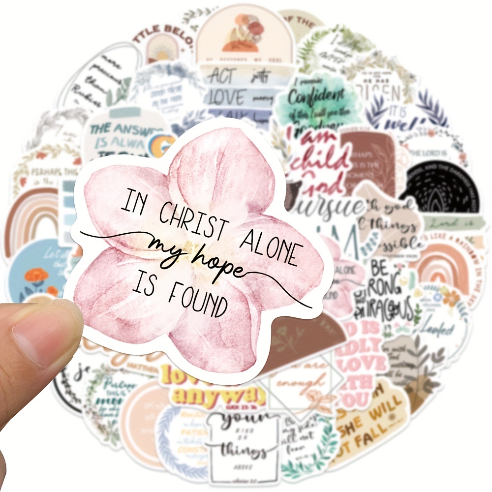 10/50/100pcs Pastel Bible Verse Stickers Faith Inspired Stickers