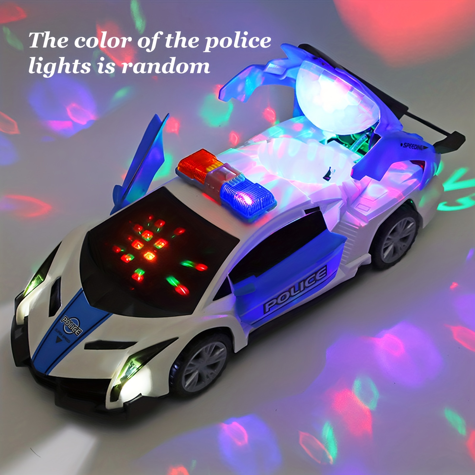 Jouet de voiture de police électrique à 360 degrés pour enfants 