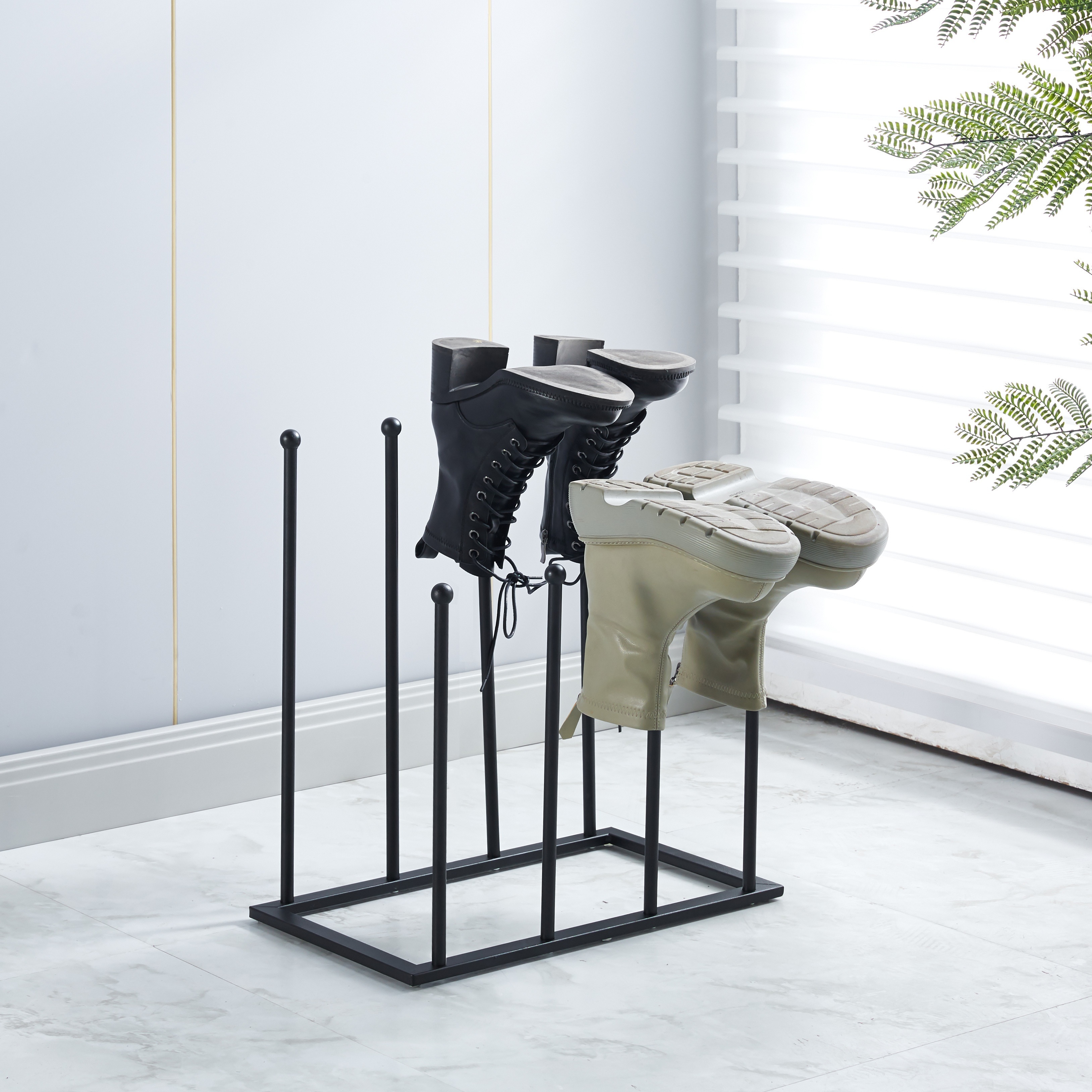 item picture large iron rain boots drying rack free standing shoe storage organizer for   room dorm office