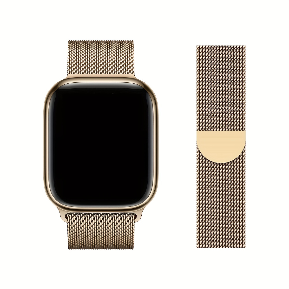 Stainless Steel Magnetic Band Compatible with Apple Watch Band 38mm 40mm  41mm 42mm 44mm 45mm 49mm, Adjustable Mesh Loop Strap, Metal Milanese