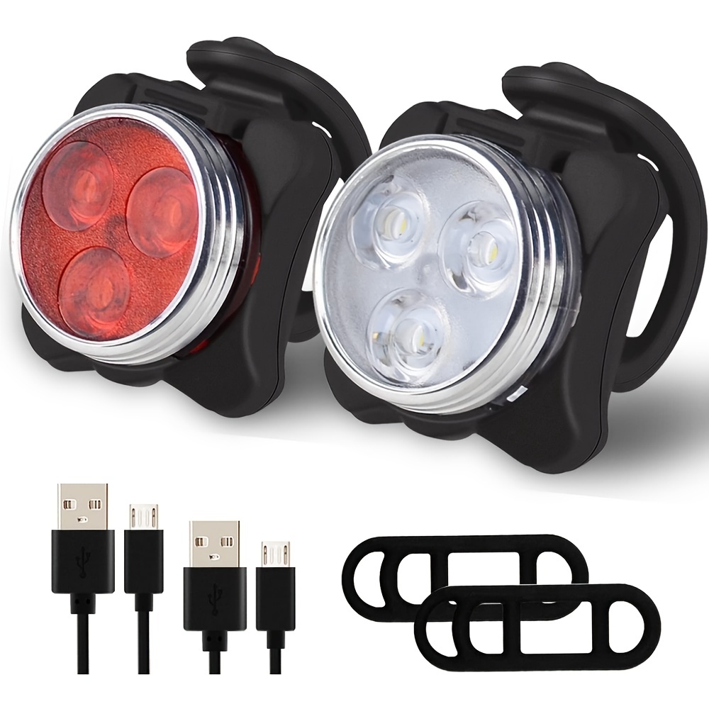 Set Luces Bicicleta Delantera Y Trasera Recargable Por Usb