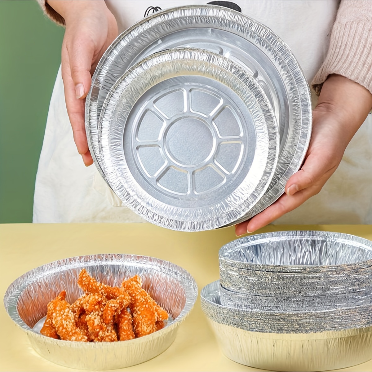 Air Fryer Aluminum Foil Pans, Cake Pans Disposable Aluminum, For