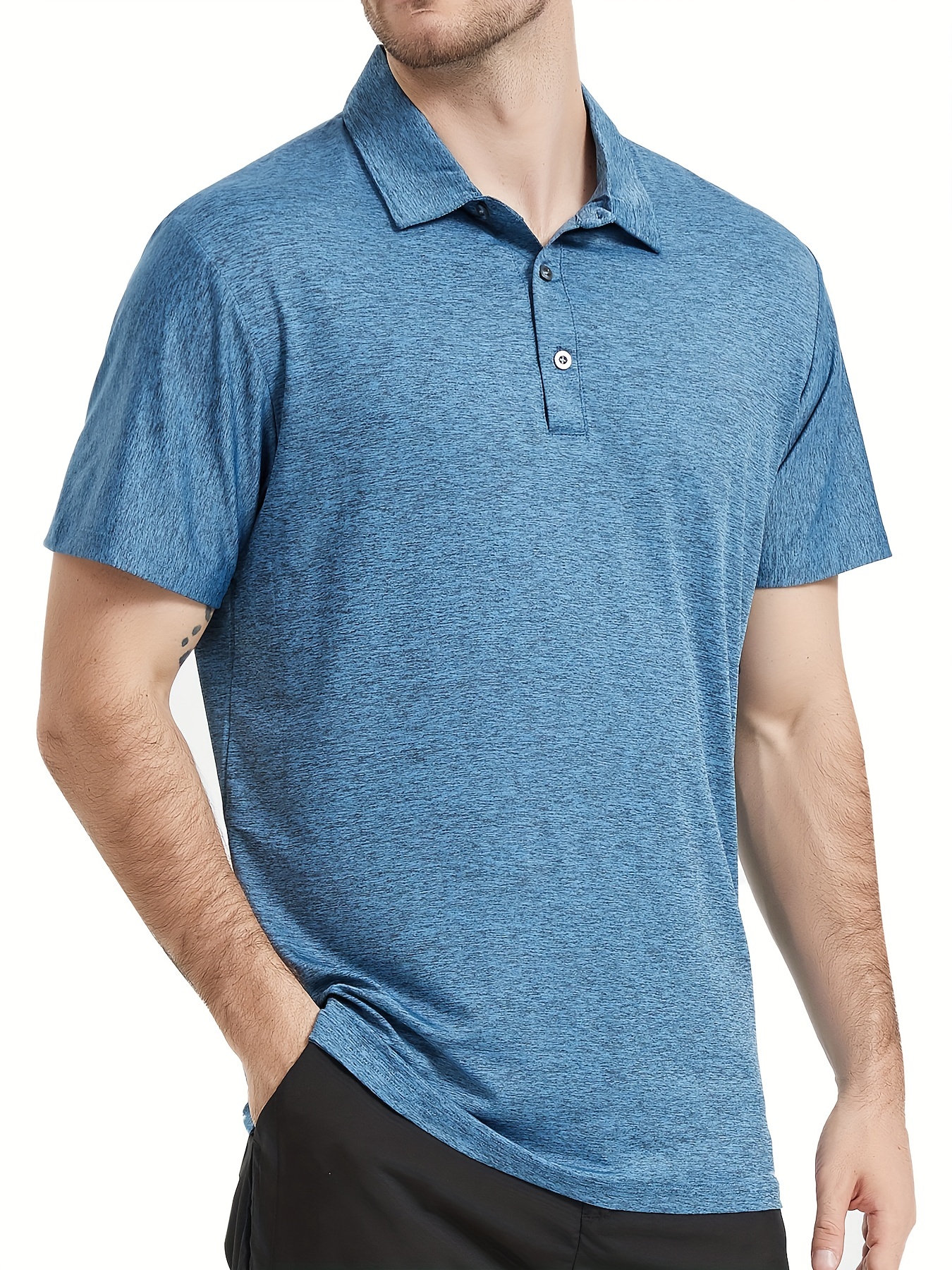 Men's Lapel T Shirt Quick Dry Short Sleeve Golf T Shirt - Temu