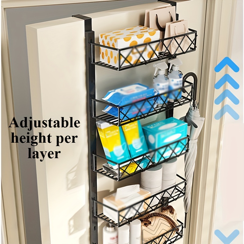 Over the Door Pantry Organizer, 10-Tier Adjustable Baskets Pantry  Organization, Metal Door Shelf with Detachable Frame, Space Saving Hanging  Spice