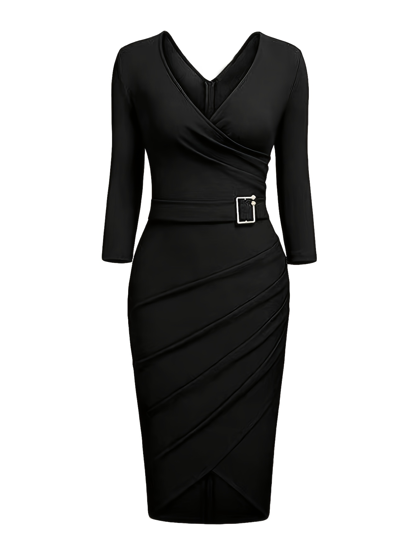 Elegant Dress Plus Size Women s Plus Solid Half Sleeve Temu