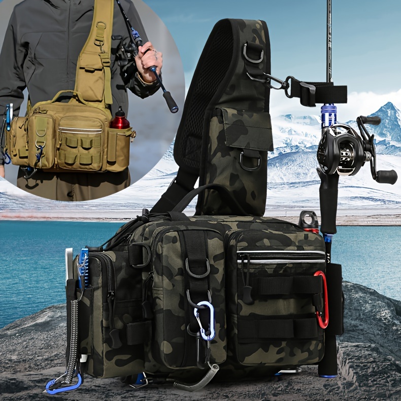 Outdoor Bags Fishing Rod Holder Backpack for Men Waterproof Pouch Storage  Cross Body Sling Bag Military Lure 231129