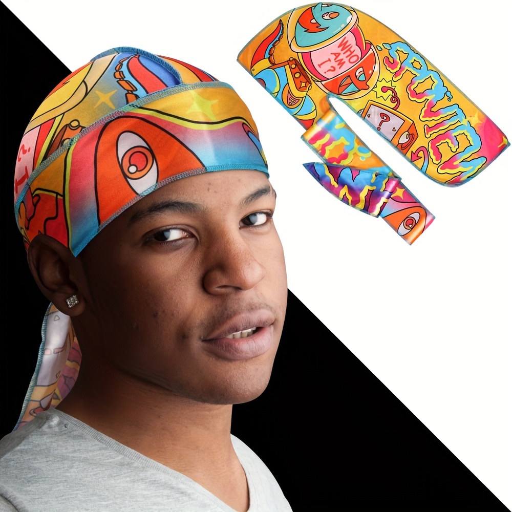 Velvet Durags For Men Long Tail Doo Rag Velvet Men Du Rag Bandana Shiny  Durag Long Tie Waves Durag - Temu