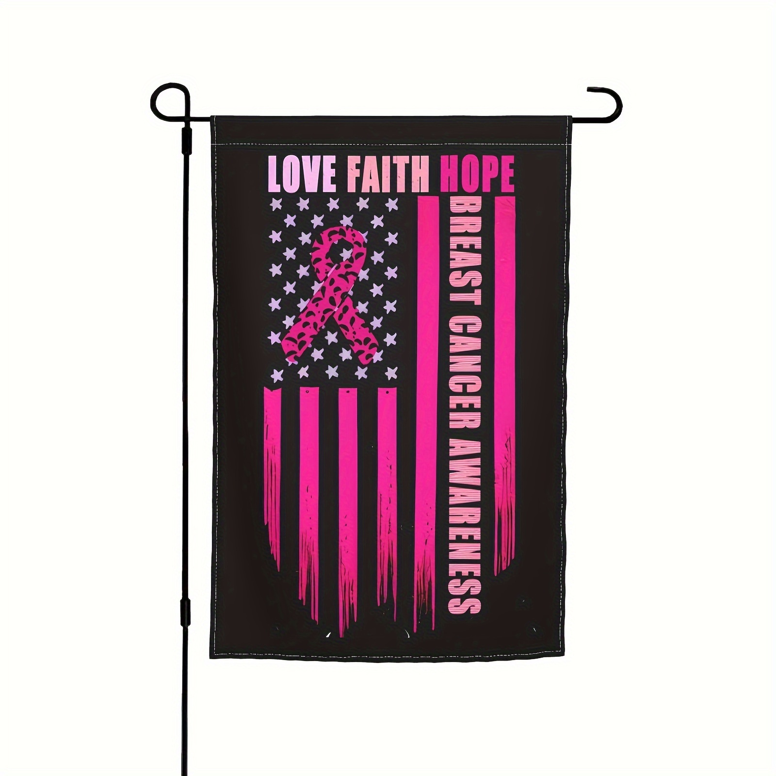 Breast Cancer Awareness Garden Flag Outdoor Yard American - Temu Australia