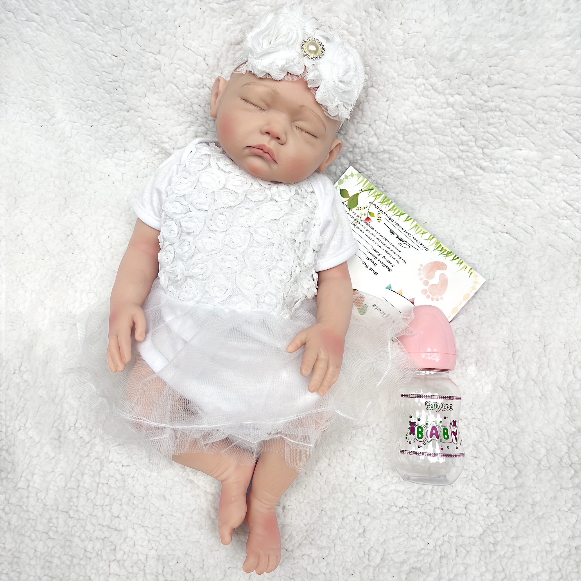 45CM Bebe Reborn Doll Girl Full Body Soft Solid Silicone Reborn