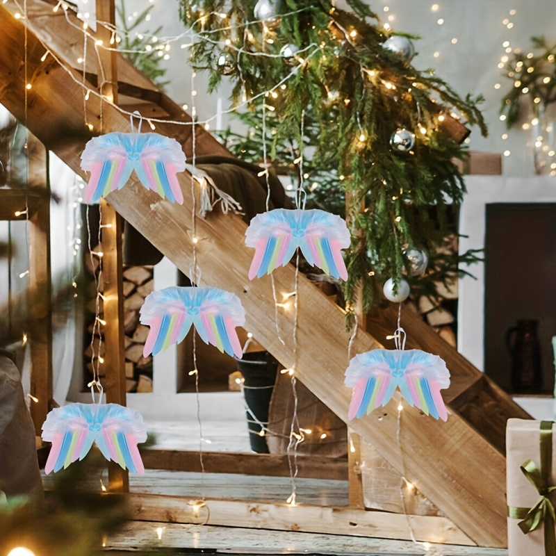 12pcs Décorations De Noël En Forme D'ailes D'ange Blanches - Temu Belgium