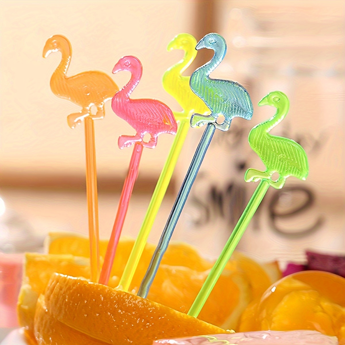 1pc-8pcs Unique Flamingo Straw Milk Tea Straw PVC Soft Rubber Cartoon Straw