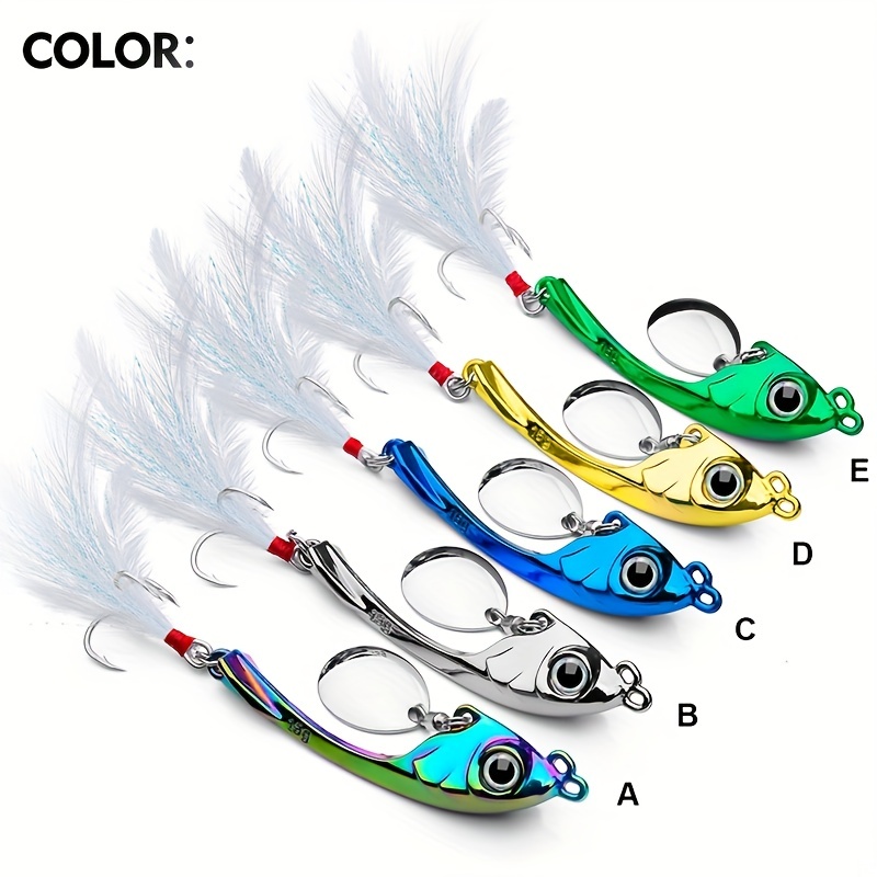 Short Long Throw Lure Lead Sequins With Triple Hook For - Temu