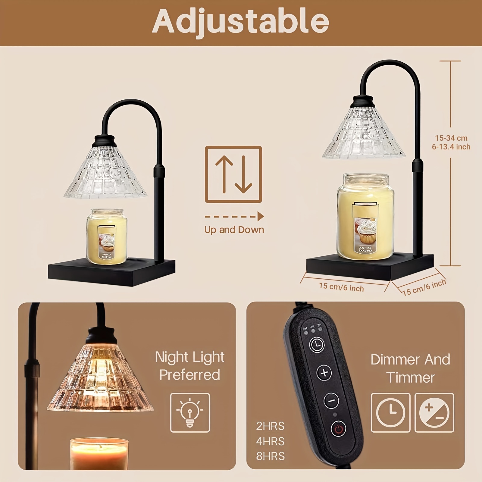 Candle Warmer Lamp Dimmable Light Clear Glass Candles Melter - Temu