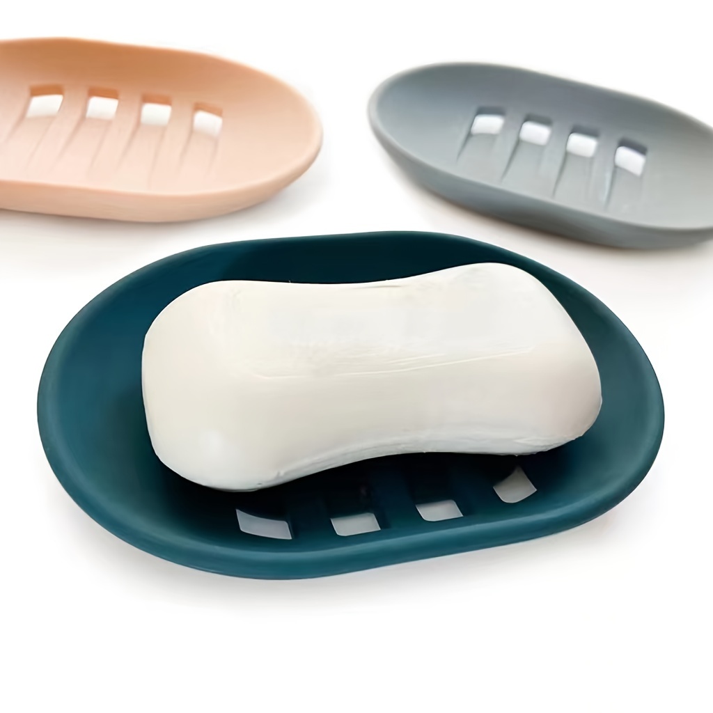 Silicone Bathroom Soap Dish with Drain Water Soap Container