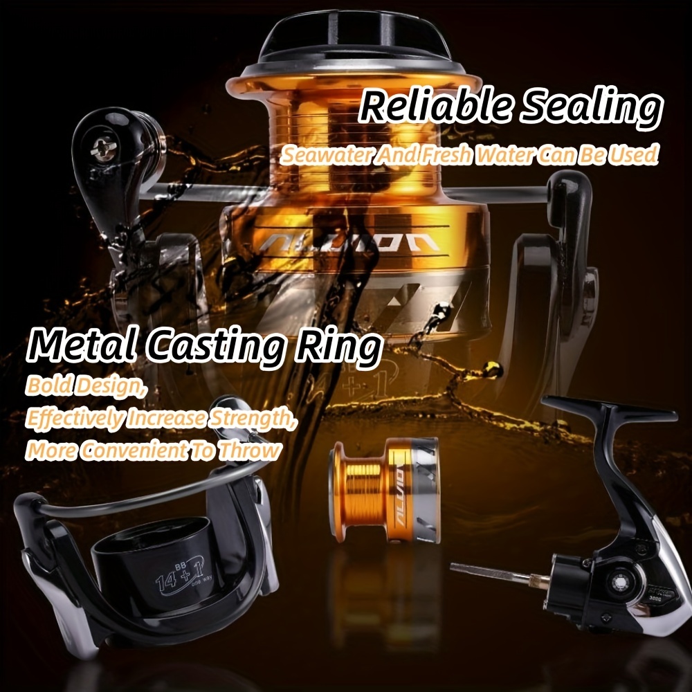 Zide Spinning Reel 14+1 Stainless BB 33.1 LB Max Drag Full Metal
