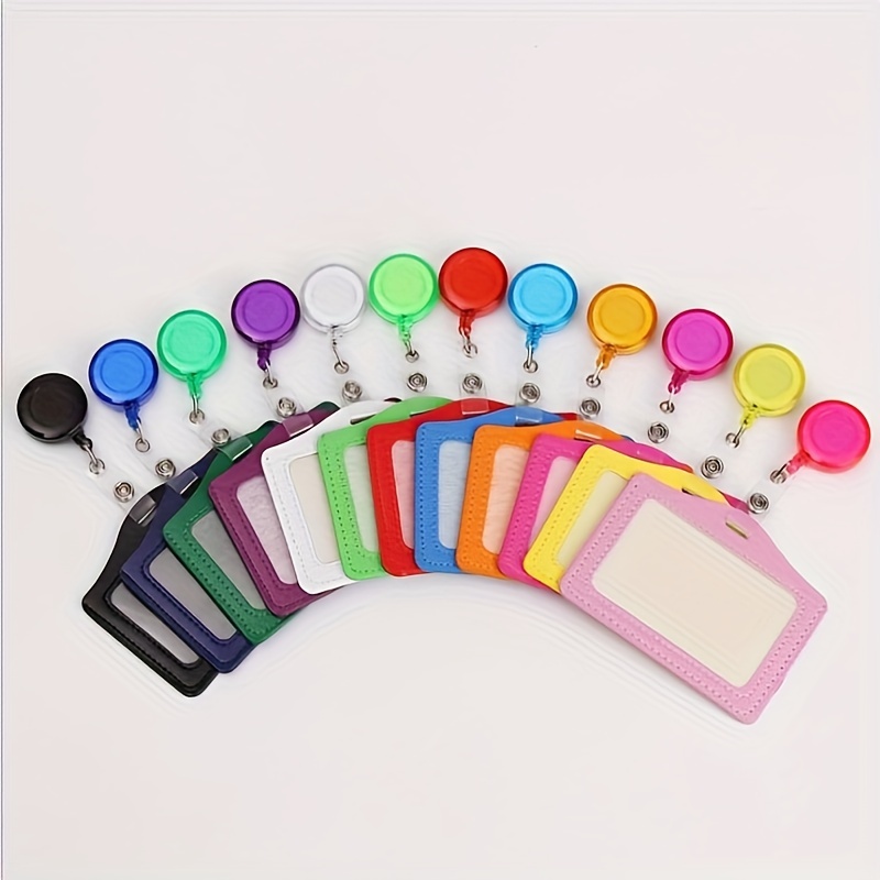 Transparent Solid Color Badge Reel Retractable Lanyard Clip for Staff Nurse  Pass Work Card Sleeve ID Holders Name Badges Reels