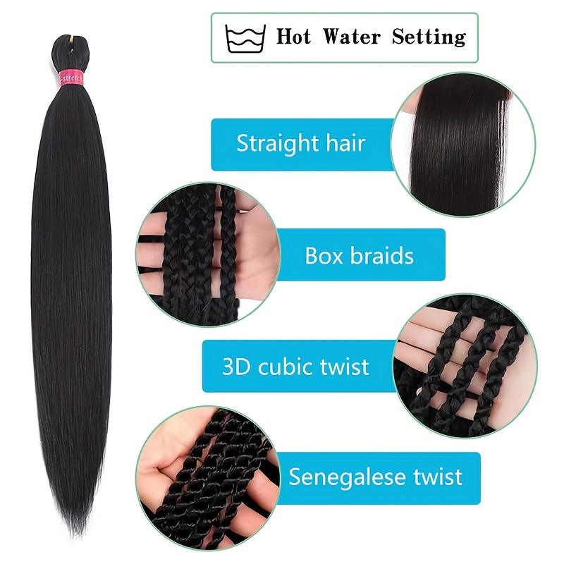 Pre stretched Braiding Hair Silky Braid Hair Extensions Itch - Temu