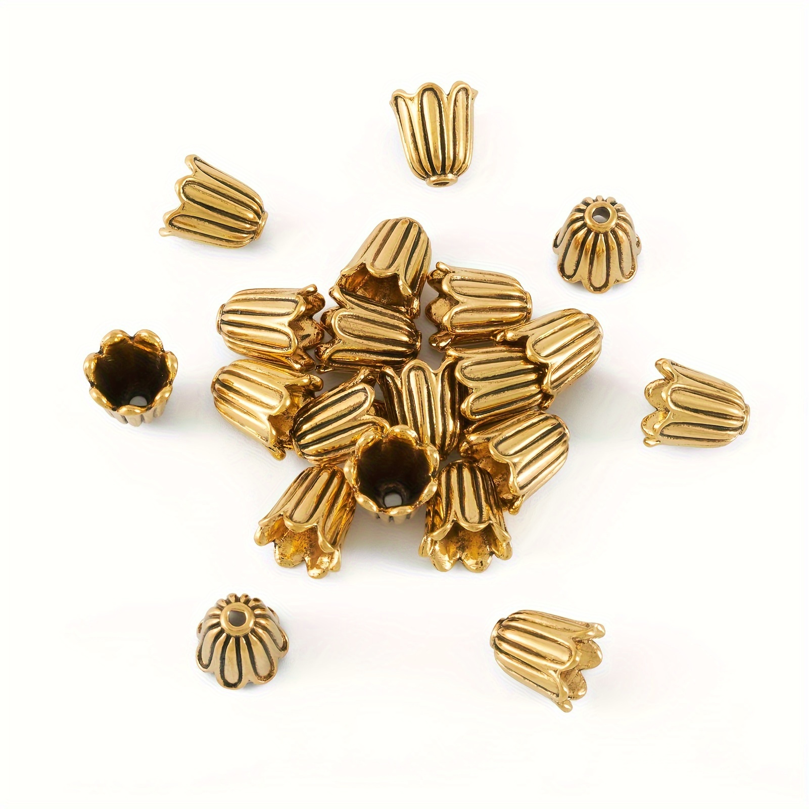 Brass Flower Bead For Jewelry Making Antique - Temu