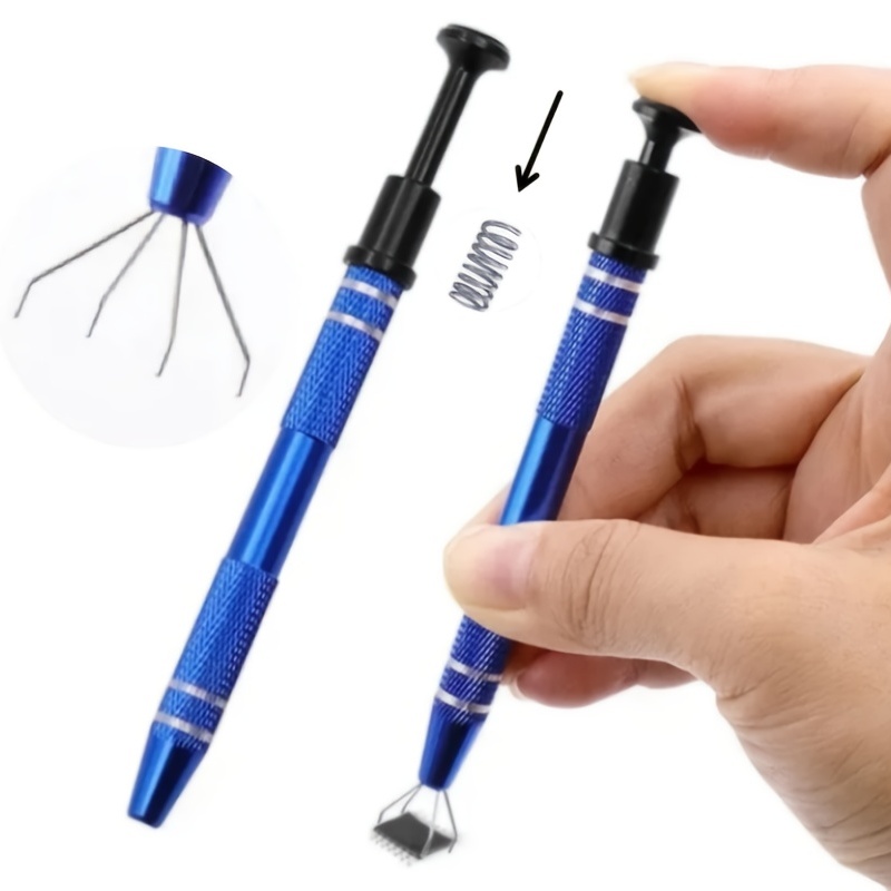 Piercing Ball Grabber Tool Pick Up Tool with 4 Prongs Holder Diamond Claw  Tweezers for Small Parts Pickup IC Chips Gems