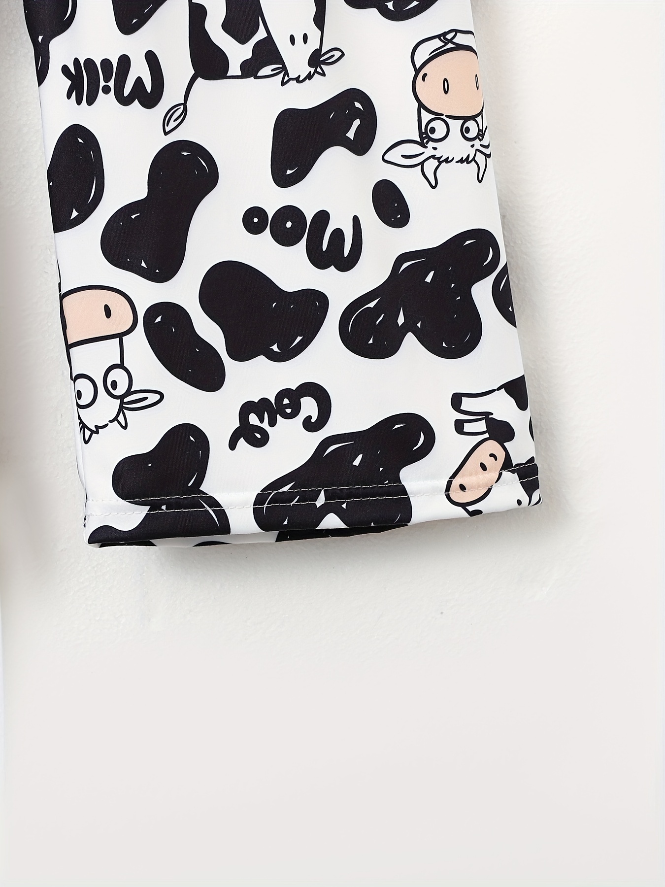 Cartoon Cow Print Sleep Bottoms Casual Cute Home Sleep Pants - Temu