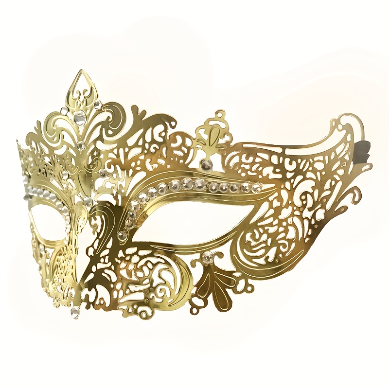 Masque de mascarade pour femmes Masque en métal Strass brillant Fête  vénitienne Soirée Bal Bal Masque Bar Costumes Accessoire#d677168