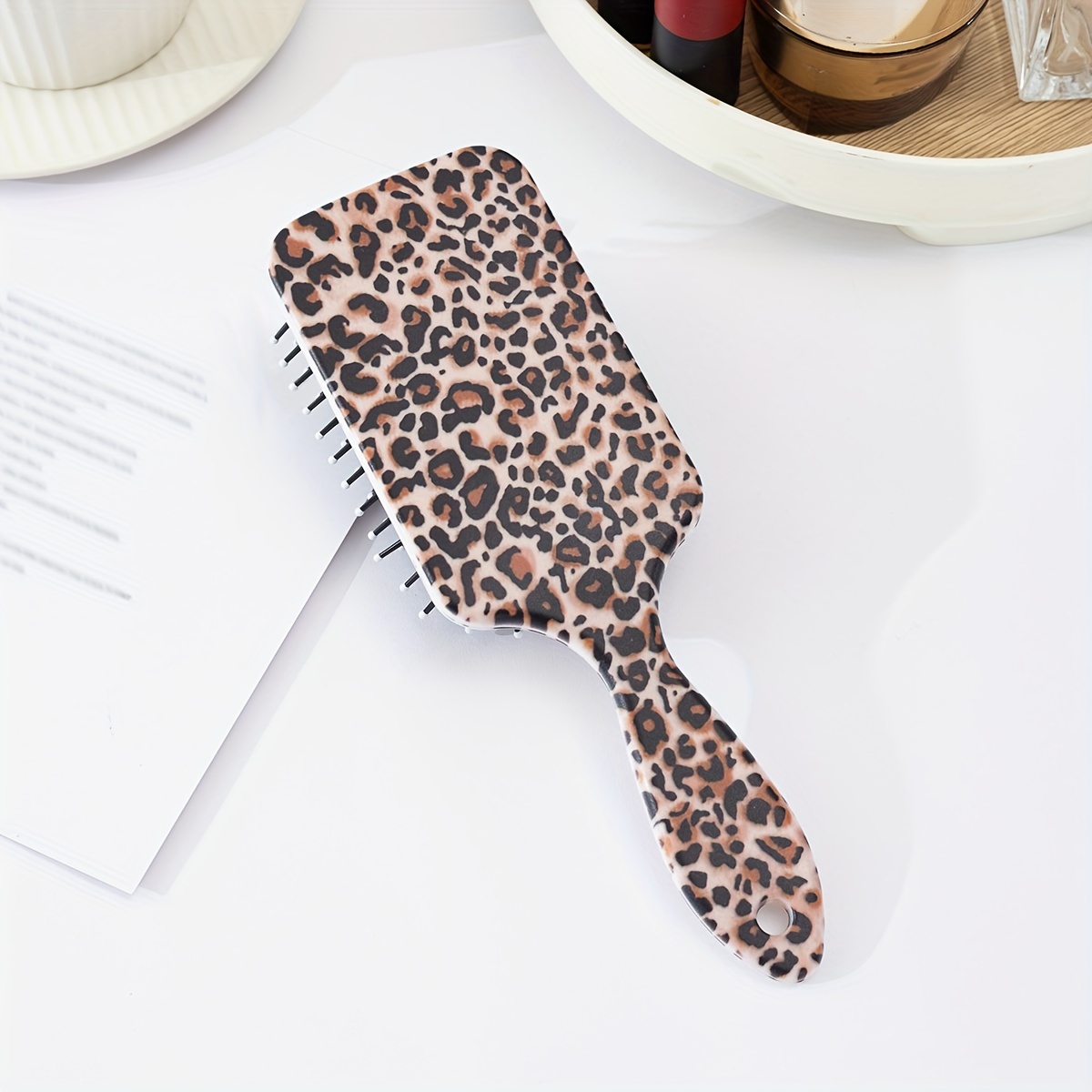 Image of 1pc/airbag Comb Women's Animal Texture Large Board Comb Anti Static Student Hair Massage Cushion Comb