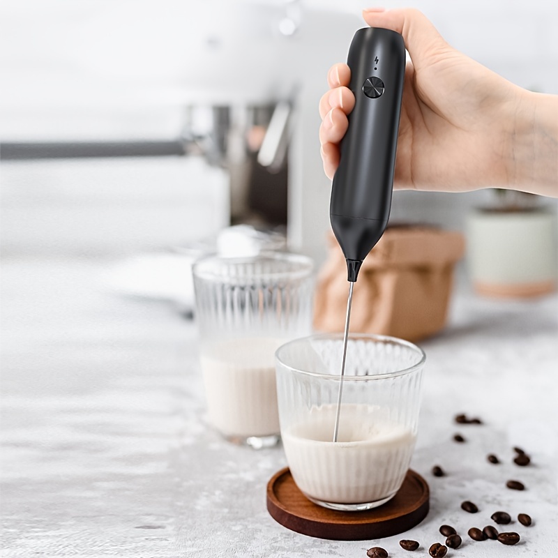 Electric Milk Frother With Stainless Steel Holder, Cream Frother, Handheld  Foam Maker And Mixer, - Temu