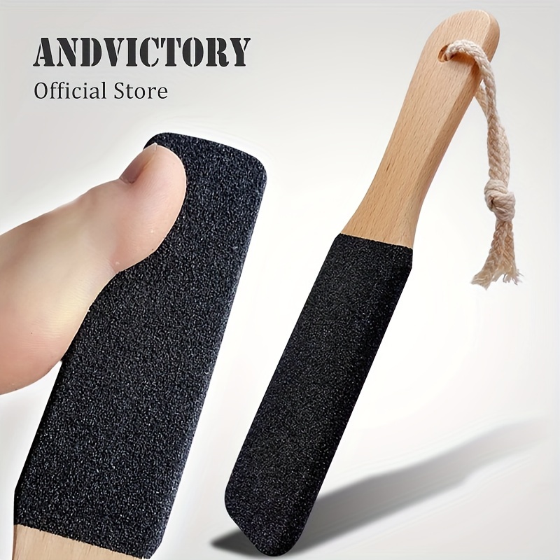 Foot File Scrubber With Wooden Handle Callus Remover Feet - Temu