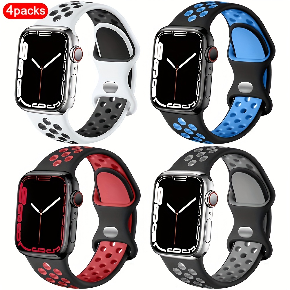  [2 Pack] Designer Bands Compatible with Apple Watch Band 38mm  40mm 41mm 42mm 44mm 45mm 49mm Men Women, Soft Silicone Sport Band Strap for Apple  Watch Ultra 2 iWatch Series 9