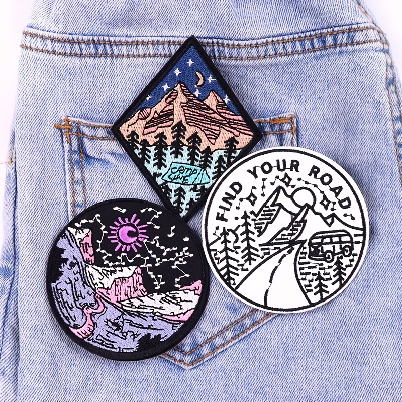 Mountain Camping Patch Embroidered Patches For Clothes Hat And