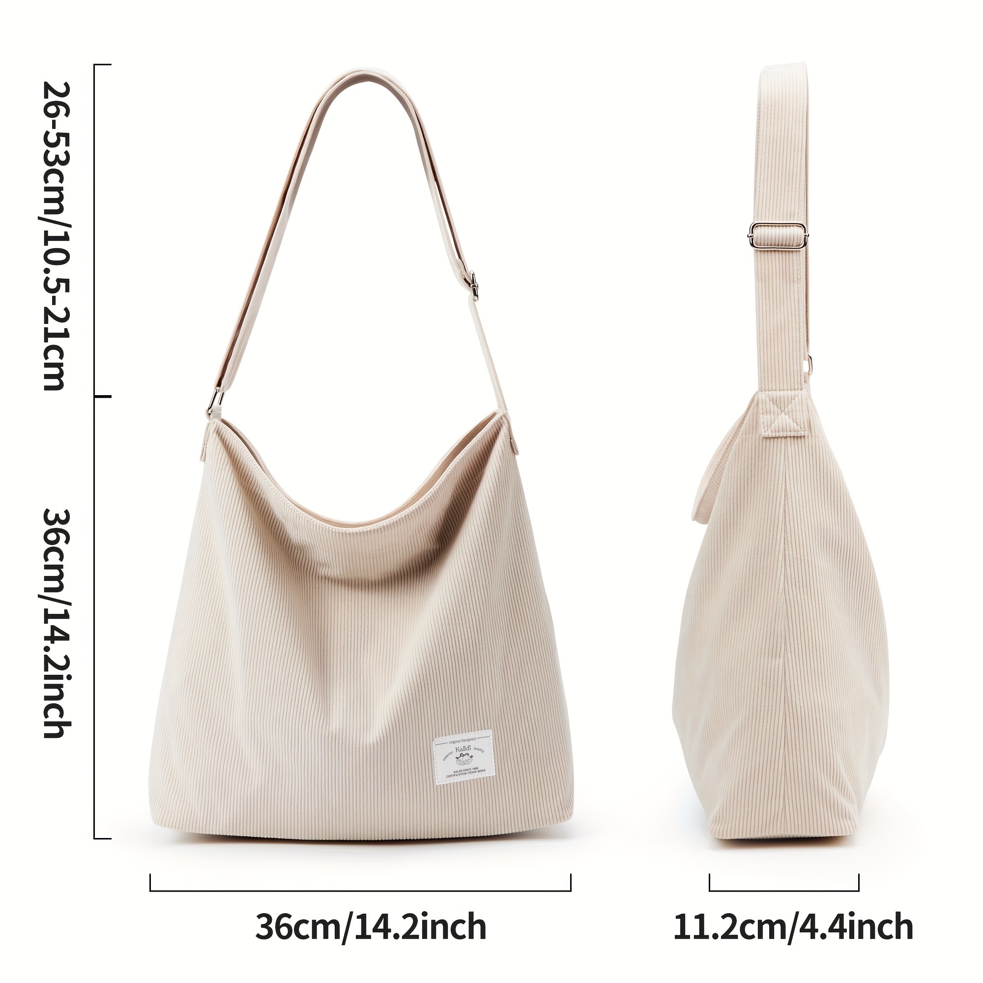 Big Capacity Female High Street Denin Fabric Hobo Shoulder Bag Student  Jeans Large Cloth Everyday Slouchy Pouch Crossbody Bag