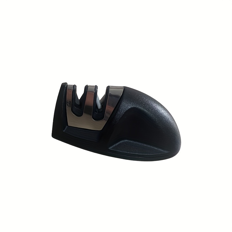 KitchenIQ 50825 | Diamond Deluxe Edge Grip 2-Stage Knife Sharpener | Black  | Coarse & Fine Sharpeners | Compact for Easy Storage | Non-Slip Base 