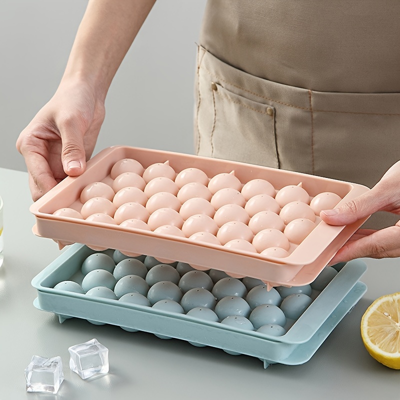 Ice Ball Tray With Lid Plastic Ice Cube Mold Refrigerator - Temu