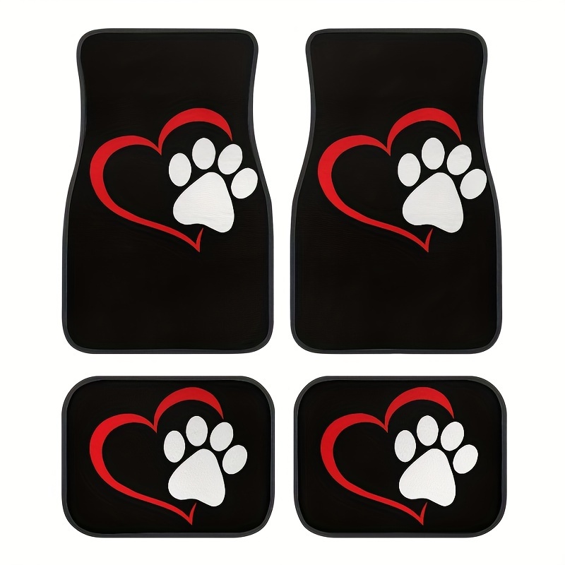 Paws Print Heavy Duty Car Floor Mats Full Set Front Rear - Temu