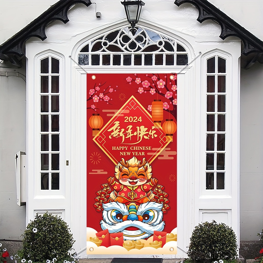 Happy Chinese New Year Backdrop Year Of The Dragon 2024 - Temu
