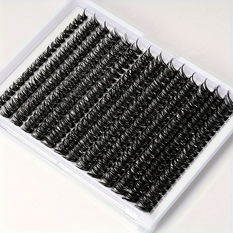 Wimpernverlängerungs-Set – 280 Stück, 40D, 9–16 Mm, Cluster-Wimpern, Mit Pinzette & Kleber