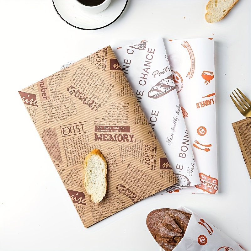 Printed Wax Paper Sheets Grease Resistant Food Wrapping - Temu