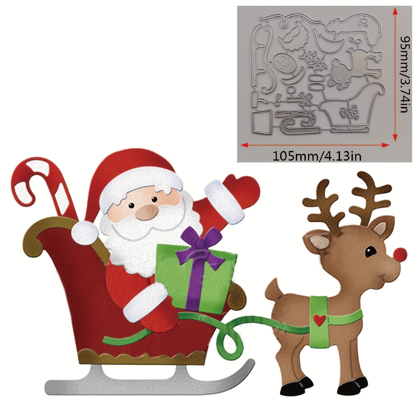Christmas Photo Album With Santa Claus in a Reindeer Sleigh 