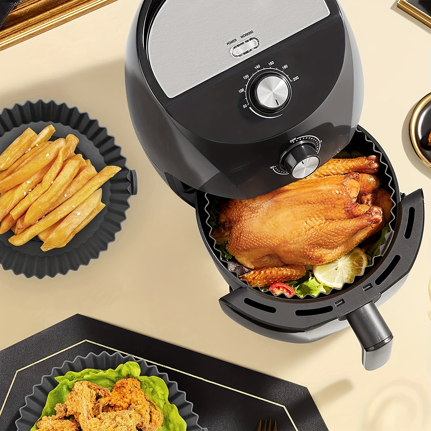 Silicone Air Fryer Liners 6 Different Sizes Air Fryer Liners - Temu