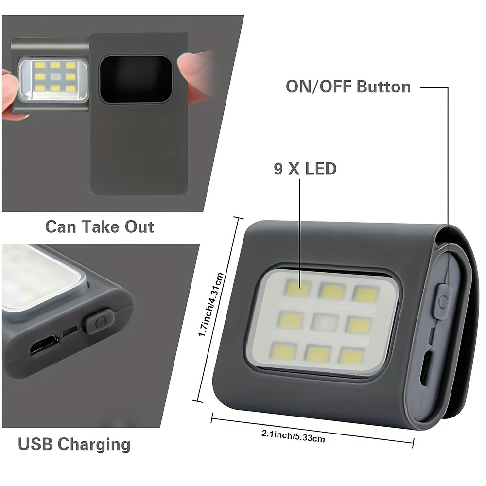 Clip On Running Lights Rechargeable Night Light With Magnet - Temu