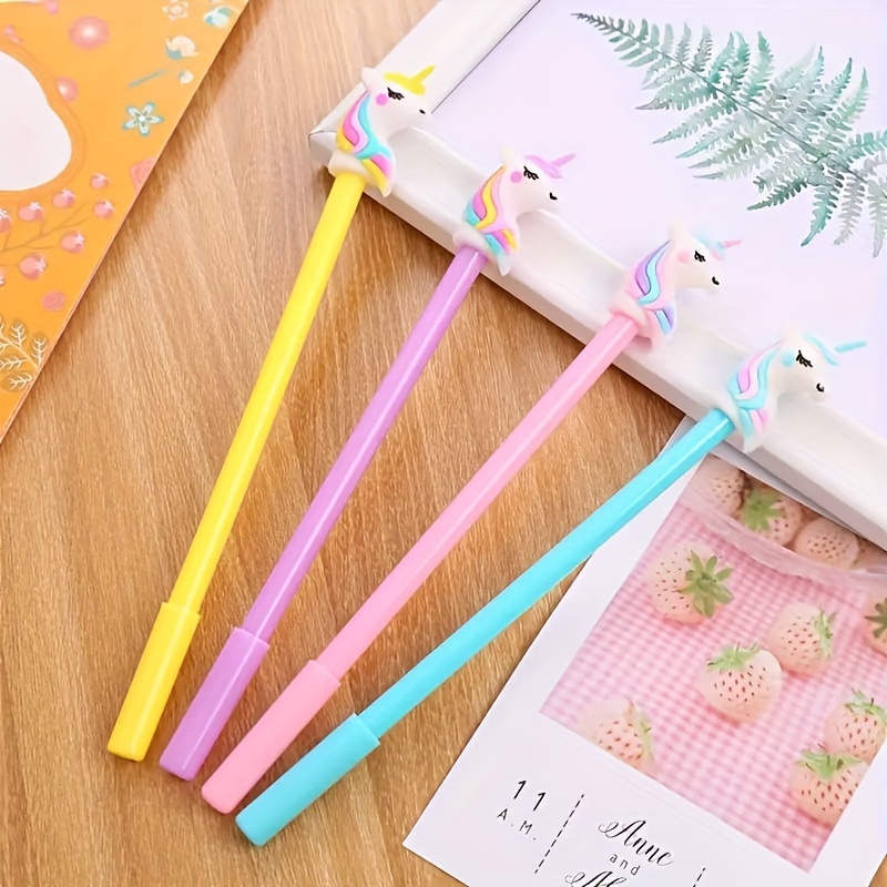 Unicorn Sequins Decorate Ballpoint Pen Stationery Cute Pens Novelty Kawaii  Pen Student Writing Gel Pens Learning
