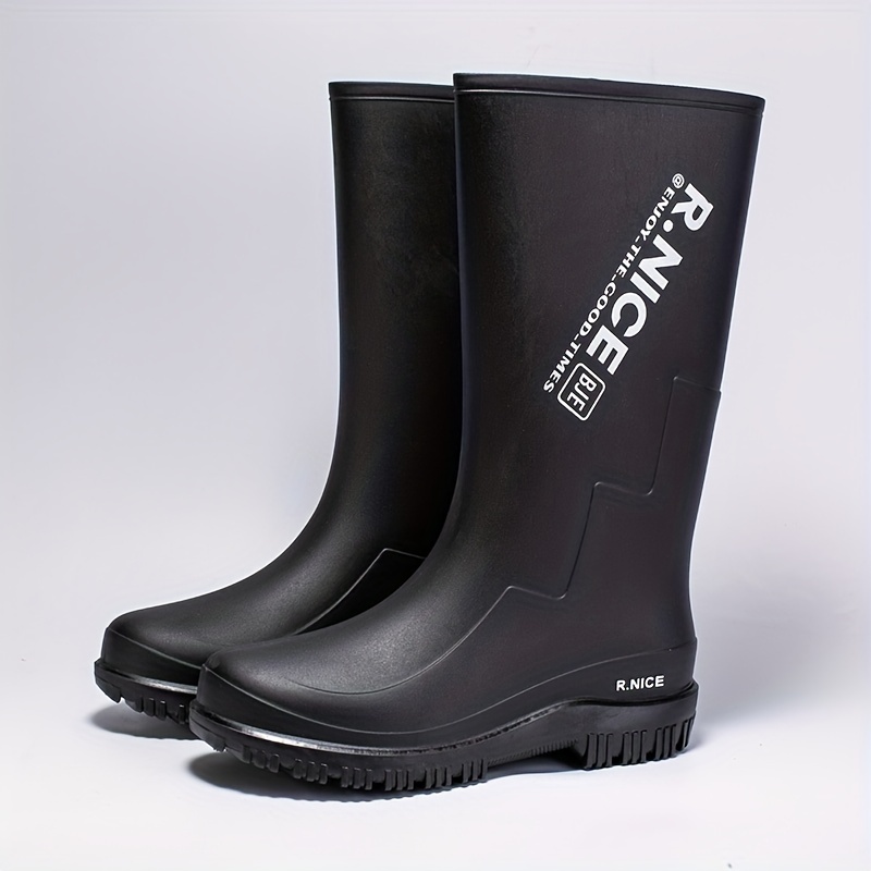 Men High Top Rain Boots Wear resistant Waterproof Non slip Galoshes