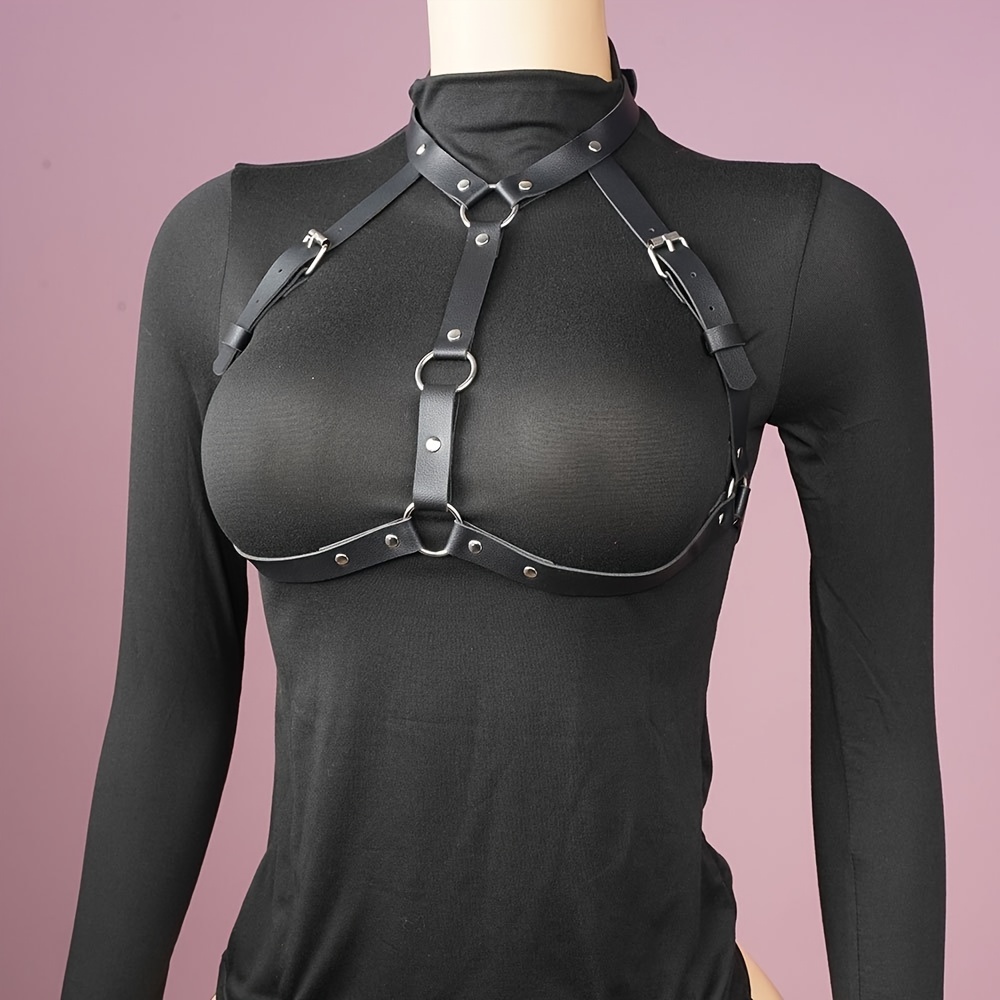 Gothic Hollow Harness Belt Rivet Caged Bra Chest Harness - Temu Canada