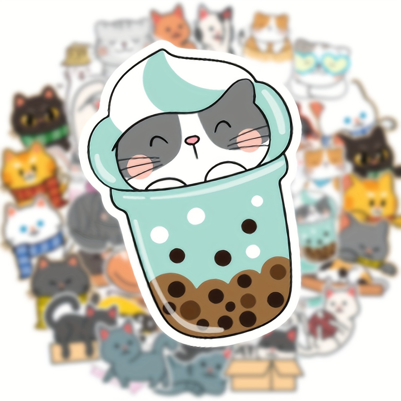 Cat Stickers Waterproof Vinyl Cute Cat Diy Decals For Water - Temu