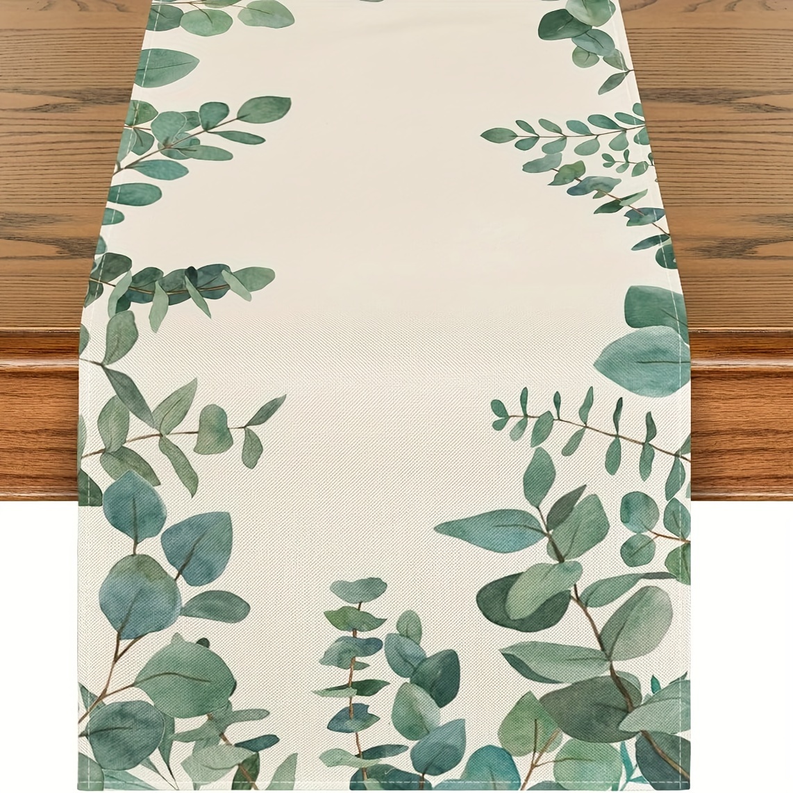 1pc, Eucalyptus Leaves, Spring Table Runner, Summer Seasonal, Anniversary, , Table Decoration, Indoor And Outdoor Home Party Decoration