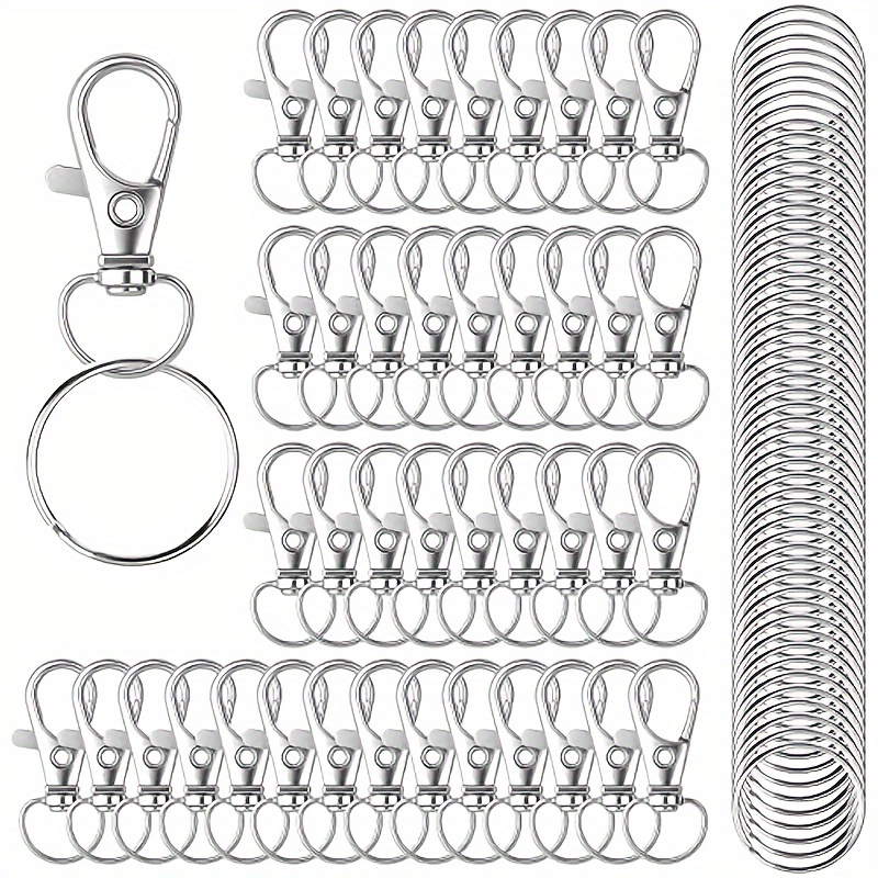 18pcs Keychain Hooks With Key Rings Metal Swivel Lobster - Temu