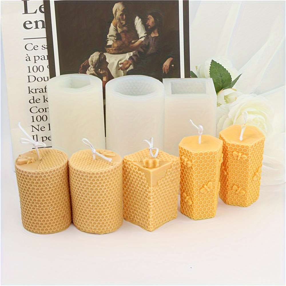 3d Bee Candle Molds Honeycomb Silicone Soap Mold Wax Mold - Temu